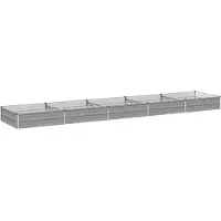 Syfax Hochbeet im Garten Grau 400 x 80 x 24 cm Verzinkter Stahl