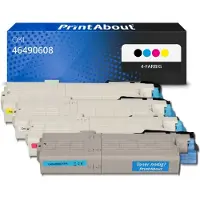 PrintAbout Toner kompatibel mit OKI 46490608 - 4-farbig - Multipack
