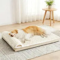 Sonstiges Orthopädisches Hundebett Beige 91x61cm L 9cm dick