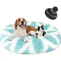 Sonstiges Hundebett Donut Plüsch Waschbar Weich Ø50cm White Blue