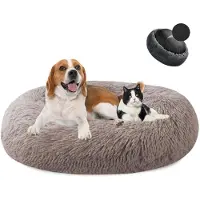 Sonstiges Hundebett Donut Plüsch Waschbar Ø100cm Beige Brown