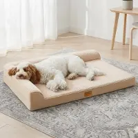 Sonstiges Orthopädisches Hundebett 76x51cm Elfenbein mit Schaumstoffkanten