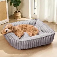 Sonstiges Orthopädisches Hundebett 80x60cm Grau Waschbar Kunstkaninchenfell