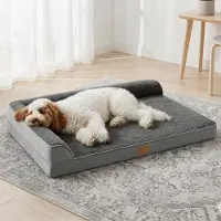 Sonstiges Orthopädisches Hundebett Grau 122x76cm mit 9cm Schaumstoff für große Hunde