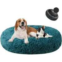 Sonstiges Hundebett Donut Plüsch Waschbar Weich für Hunde & Katzen Cyan Ø60cm