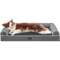 Sonstiges Orthopädisches Hundebett L 91x68x16 cm Dunkelgrau Wasserfest Waschbar