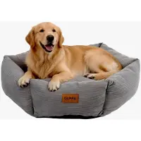 Sonstiges Hundebett Katzenbett Donut mit hoher Umrandung, waschbar, rutschfest, rund, grau, 75 x 15 cm