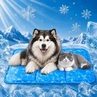 Sonstiges Kühlmatte für Hunde und Katzen 120x80cm Gel Oxford Stoff Selbstkühlend Extra Dick XXL
