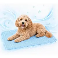 Sonstiges Kühlmatte für Hunde und Katzen, L 70 x B 70 cm, Blau, Eisseide-Polyester, rutschfest