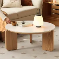 Sonstiges Couchtisch Rund Ø80 cm FAS-Eiche Keramikplatte Elfenbeinweiß 80x80x45 cm