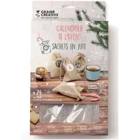 Graine Créative Bastelset Adventskalender 24 weihnachtliche Jutesäckchen