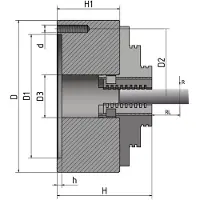 Optimum Vierbacken-Drehfutter Guss, zentrisch spannend Ø 100 mm