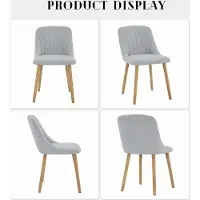 StarTech.com Esszimmer- & Küchenstühle - 4er Set - Ergonomische Rückenlehne - Gepolsterter Stoff - Holzbeine - Ohne Armlehnen - Modern Minimalistisch - Grau