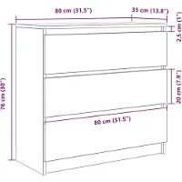 vidaXL Sideboard Artisan-Eiche 80x35x76 cm Holzwerkstoff