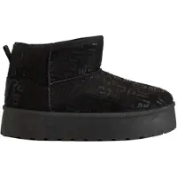 Lee cooper Winterstiefel Damen Schwarz mit Fell gefüttert Plateau Monogramm 36