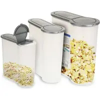 Excellent houseware Lebensmittelbehälter Vorratsdose für Flocken Grützen Nudeln 3ER SET