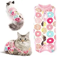 OEM Chirurgischer Schutzanzug für Katzen – Alternative zum Halskragen nach einer Operation – Katzenpyjama für den Hausgebrauch – Kleidung für Haustiere – Donut-Form (Größe M)