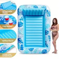 StarTech.com Aufblasbare Poolliege - Sonnenliege für Erwachsene - 4-in-1 - Extra groß 216 x 145 cm - PVC - Blau