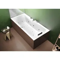 Riho Lugo Rechteck-Badewanne, Version links, mit Joy-System, Einbau, 2-Sitzer, weiß, B132013005, Ausführung: 170x75x47cm, Nutzinhalt: 170 Liter