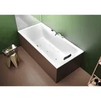 Riho Lusso Rechteck-Badewanne, Version links, mit Air-System, Einbau, 2-Sitzer, weiß, B016003005, Ausführung: 200x90x47,5cm, Nutzinhalt: 310 Liter