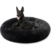 Sonstiges Rundes Haustierbett 70cm Schwarz Waschbar Rutschfest Donut-Design