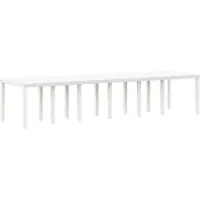 vidaXL Gartentisch Weiß 350 x 100 x 74 cm Poly-Rattan