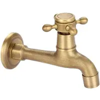 OEM Wandmontierter, massiver Messing-Wasserhahn im Vintage-Stil für Spülbecken, Mopp-Ausführung - G1/2, lang - Außenarmatur