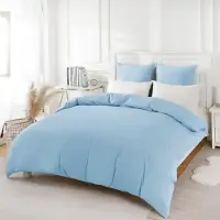 Merkloos Omgoods – Mikrofaser-Bettbezug-Set, 260 x 220 cm, in Hellblau