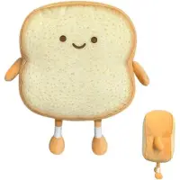 Unyqoos Toast-Kissen (18 x 18 x 6 cm) – lustiges Plüsch‑Brotkissen mit Kurzplüsch & PP‑Füllung, vakuumverpackt, Deko für Schlafzimmer und Wohnzimmer