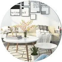 OEM Rundes Glas-Mirro 50 x 50 cm - Großes Selbstklebendes Glas - Badkamer- und Dusch-Accessoire - Wanddekoration - Moderne Ausstattung