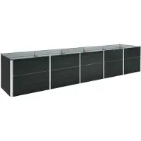 vidaXL Hochbeet Pflanzbeet aus verzinktem Stahl Gemüsebeet Pflanzkasten Blumenbeet Kräuterbeet rechteckig für Garten Terrasse und Balkon Anthrazit 240 x 40 x 77 cm