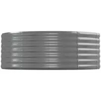 vidaXL Hochbeet Verzinkter Stahl oval Gemüsebeet Pflanzbeet Blumenkübel Metall für Garten Terrasse Balkon Gemüse Kräuter Blumen Anzucht Grau544 x 100 x 36 cm