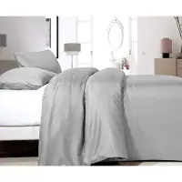 Merkloos Solidchoice – Bettbezug-Set aus Satin, Größe 240x200/220 cm, mit 2 Kopfkissenbezügen