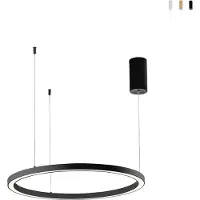 LUCE Design LED-Pendellampe Hoop, schwarz, Ø 80 cm, Metall, CCT