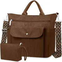 Merkloos Omgoods – Große Shopper-Tasche aus Cord für Damen, mit Reißverschluss