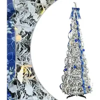 vidaXL Künstlicher Weihnachtsbaum Weiß 210 cm PVC
