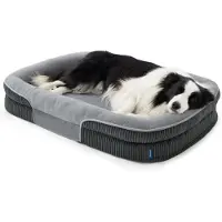 Bedsure Orthopädisches Hundebett XL 106x76x18cm Grau mit wasserdichtem Futter und rutschfester Unterseite