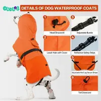 Sonstiges Hunde-Regenmantel leichte Regenjacke mit Kapuze Orange Größe 3XL