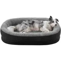 Sonstiges Orthopädisches Hundebett Mittelgroß 89x63cm Schwarz Wasserdicht Fleece 360° Polsterung