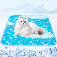 Sonstiges Kühlmatte für Haustiere, selbstkühlende Gel-Matte, 50 x 40 cm, wasserdicht, kratzfest, blau