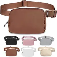 Unyqoos Damen Hüfttasche – modische Crossbody- & Gürteltasche mit verstellbarem Riemen, wasserabweisend, braun, ideal für Reisen, Laufen & Wandern