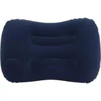 Unyqoos Aufblasbares Campingkissen (PVC-Flockstoff) 49 x 33 cm – ultraleichtes Reise- & Outdoor-Kopfkissen, ergonomisch, schnell per Hand aufblasbar, ideal für Camping