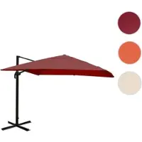 Mendler Gastronomie-Ampelschirm HWC-A96, Sonnenschirm, 3x4m (Ø5m) Polyester/Alu 26kg bordeaux ohne Ständer