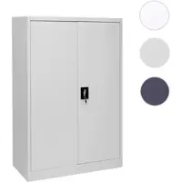 Mendler Aktenschrank HWC-H17, Stahlschrank Büroschrank Schrank, 2 Türen abschließbar Metall ~ 140x90x40cm gr