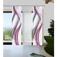 Vision S Schiebegardine "CARA", rosa (pink), B:60cm H:260cm, Polyester, Gardinen, Schiebegardine, Schiebevorhang,Bambusoptik,Digitaldruck,SET