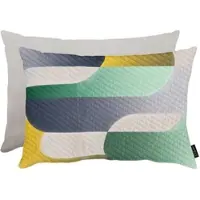 Apelt Dekokissen "Ben", bunt (grau, blau, gelb, grün, bedruckt), B:41cm L:61cm, Obermaterial: 55% Polyester, 44% Viskose, 1% Elasthan (LYCRA), Dekokissen_Sitzkissen_Kissenhüllen, Dekokissen
