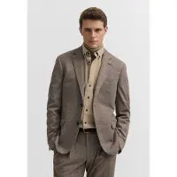 Bugatti Anzugsakko "Regular Fit", Herren, Gr. 56, braun (60, taupe), 54% Polyester, 46% Baumwolle, unifarben, regular fit, Sakkos Anzugsakko, Regular Fit Reverskragen Baumwollmix