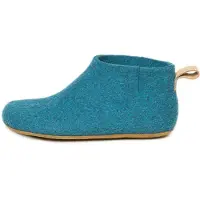 Magicfelt Feltboot Boots Weicher Woll-Filz für hohen Komfort, Flexible Ledersohle für angenehmes Gehen, Einfache Handhabung durch seitliche Schlitze türkis 36 EU