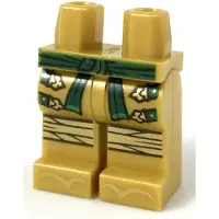 LEGO Gold Hüfte und Beine mit Dark Green Sash und Straps (970c00pb0913) - neu