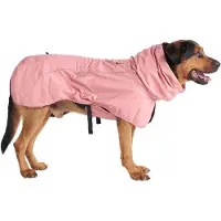 Markenlos Atmungsaktive und verstellbare Regenjacke für Hunde – Wetterfeste Schutz und Komfort – Zartrosa, Größe M